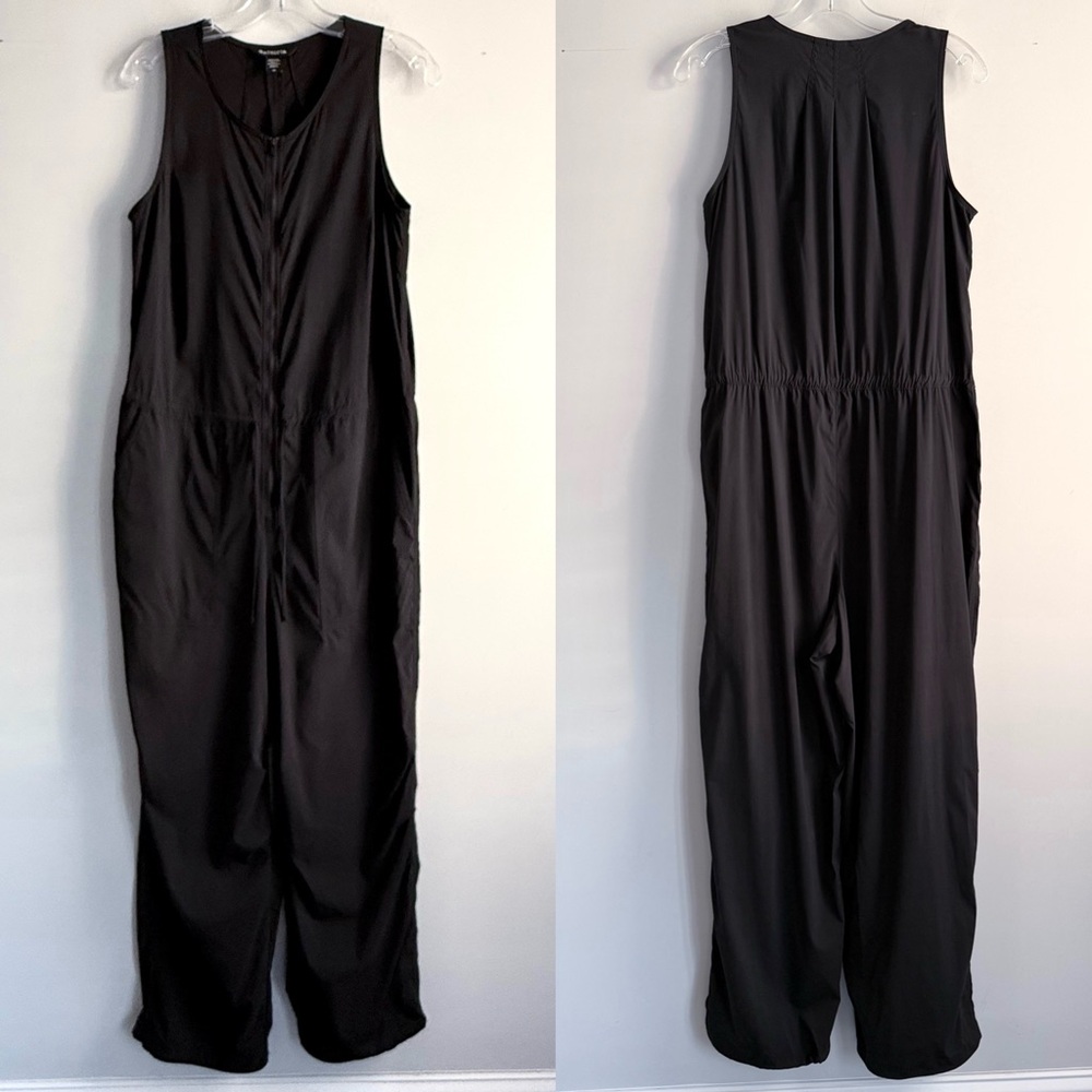 Athleta Flex Jumpsuit Black Size 12 588230 Cinch Wide Leg Outdoor Travel - Picture 6 of 16